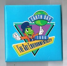 Disney Environmentality Earth Day 1996 pin back button Pinback - $17.79