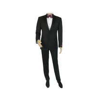Men Renoir Tuxedo Two Button Notch Formal Satin Lapel Classic Fit 201-1 Black image 6