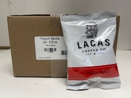 Lacas Coffee Company French Vanilla 24/2.5oz Medium Roast Food Service - $42.49