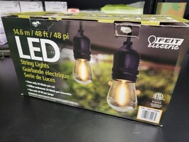 Feit Electric 48ft LED String Light  24 Lights-Black Weatherproof - £35.49 GBP