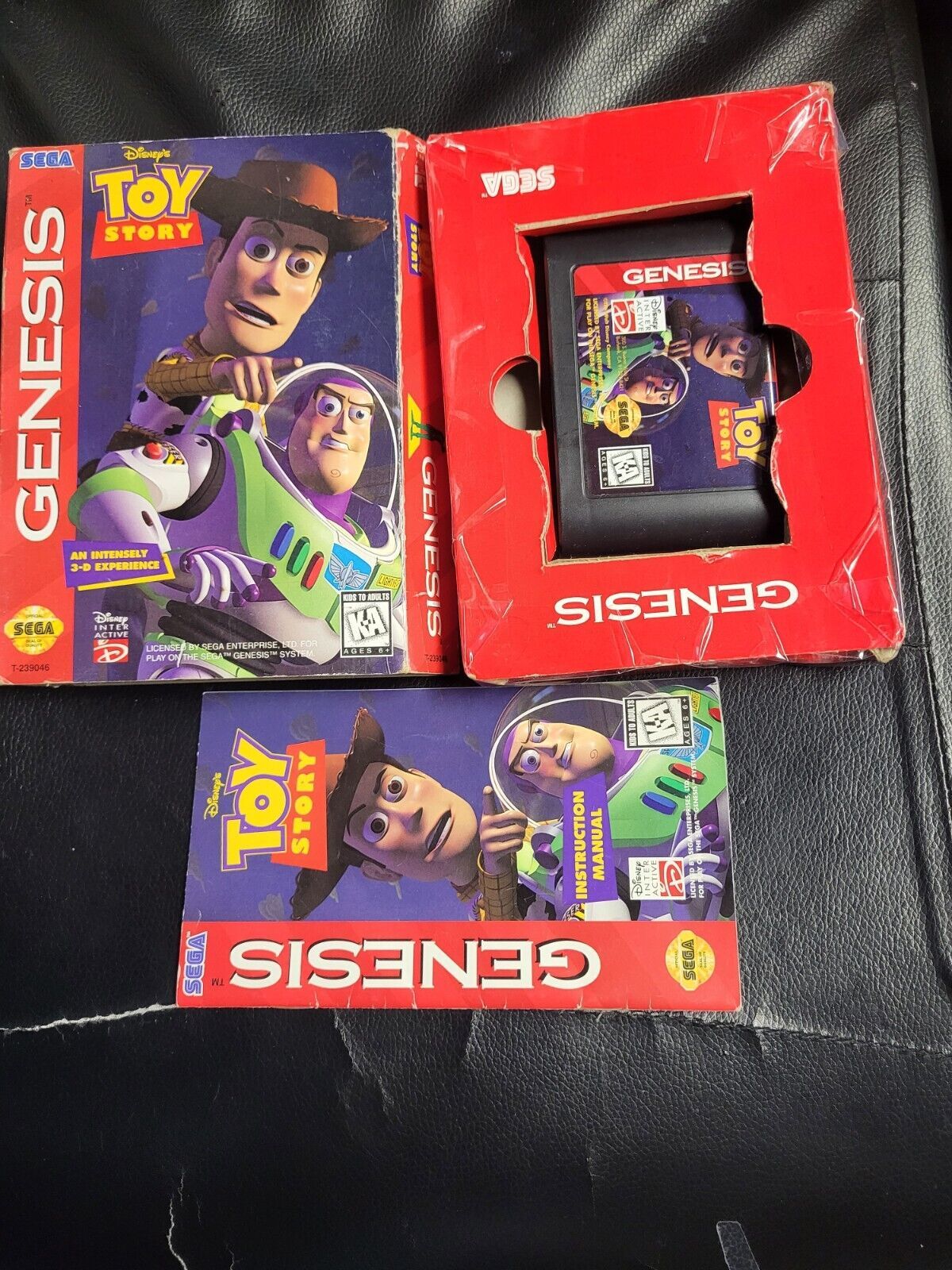 Disney's Toy Story (Sega Genesis) GAME CART LOOKS NICE/BOX &MANUAL BAD SHAPE - $17.81