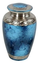 Large/Adult 200 Cubic Inch Classic Mystic Blue Brass Funeral Cremation Urn - $199.99