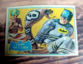 1966 Batman Card Topps Blue Bat Canape for A Cobra  6B High Grade EX 5 or 6 - $21.73