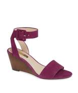 Louise et Cie Punya Wedge Suede Leather Heel Sandal,  Size 8, Purple, NWT - £72.72 GBP