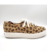 KEDS Platform Sneakers Women&#39;s Size 6 Tan Leopard Print Canvas Classic L... - £19.68 GBP
