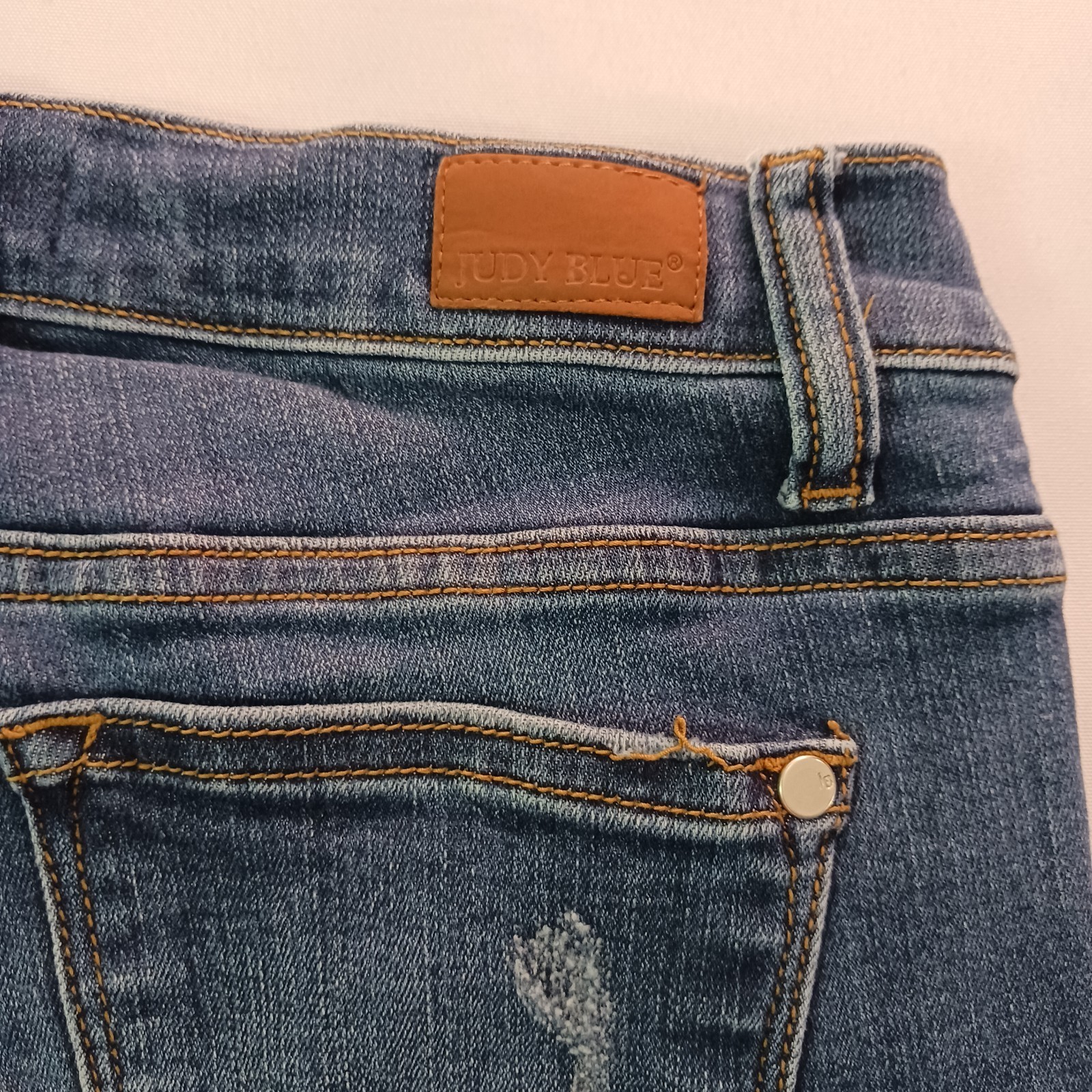 Judy Blue JB8276DK Women's Blue Cotton Blend Distressed Jeans Size 7/28 (29×29) Item image 3
