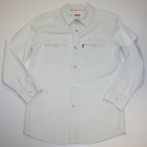 Levi&#39;s Boy&#39;s Soft Light Blue Denim Jean Shirt size M 10-12 - $12.99