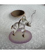 Vintage Clear Glass Elephant Figurine Gold Accents on Purple Frosted Gla... - $557.00 MXN