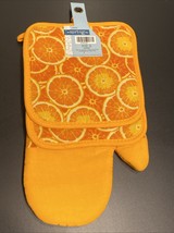 LOT of 3 Kitchen Pot Holders Oven Mitt Mitten Citrus Oranges Fun Fruit S... - $9.87