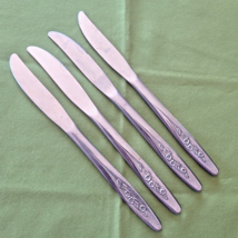 International Superior Stainless 4 Dinner Knives Radiant Rose Pattern USA. - £6.87 GBP