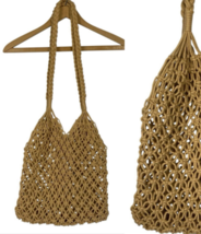 Crochet Knit Woven Bag Purse Long Strap See Through Stadium Concert Beac... - $39.62