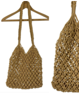 Crochet Knit Woven Bag Purse Long Strap See Through Stadium Concert Beac... - $54.36 CAD