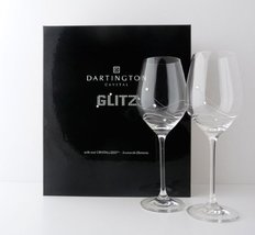 Personalised Dartington Glitz Pair of Wine Glasses with Crystals - Add Your Own  - £54.34 GBP