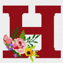 Pepita Needlepoint Canvas: Letter H Floral Motif, 7&quot; x 7&quot; - $50.00+