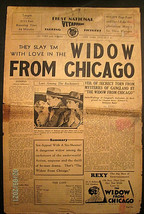 Edward G.Robinson: ( Widow From Chicago) 1930 PRE-CODE Movie Pressbook - £233.53 GBP