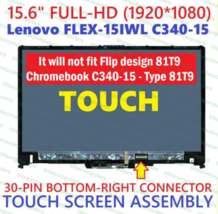 15.6&quot; FHD LCD Touch Screen Digitizer Assembly Lenovo Ideapad Flex-15IML 81XH - £111.88 GBP