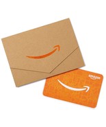 AMAZON GIFT CARD 150 100 50 KRAFT AND ORANGE MINI ENVELOPE HOLIDAYS MOM ... - €51,34 EUR+