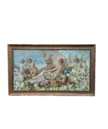 Antique Framed Venus in Garden Collage Lithograph Large Wall Print - £305.07 GBP
