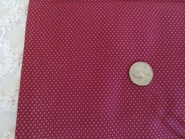 4179. Tiny Dots On Deep Red Crafts, Quilting Cotton Fabric - 44&quot;x 5-1/4 Yds. - £15.67 GBP