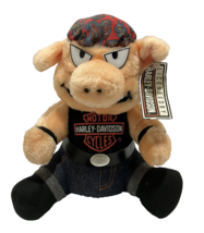 Play-By-Play Harley Davidson Pig Biker Hog Plush Toy 1993 Jeans Doo Rag ... - $12.84