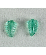 Natural Colombian Emerald Carved Leaves Pair 4.96 Ct Loose Gemstone For ... - $10,833.91 MXN