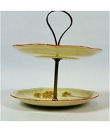 Vintage MCM 2 Tier Serving Candy Dish w/Country House Scenery - $32.46 CAD