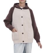 AUTWARM Girls Hooded Cardigan Oversized Knit Sweater Brown Size 5-6Y - $396.15 MXN