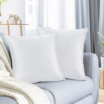 White 18&quot;x18&quot; Throw Pillow Covers Set 2 Sofa Velvet Cushion Cases - £21.26 GBP