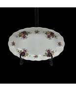 Vintage Crystal Clear Ceramic Roses Oval Serving Vegetable Plate Dish - $185.45 MXN