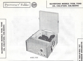 1957 SIVERTONE 7038 7040 Record Player Photofact MANUAL AM Receiver Chan... - $10.88