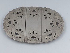 Vintage Oval Pierced Silver Plate Trivet Expandable Adjustable I.F.S. Italy - £21.13 GBP