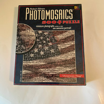 PHOTOMOSAIC Jigsaw Puzzle American Flag 500 Pcs by Robert Silvers Patriotic - $22.44
