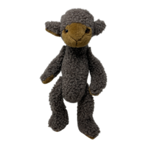Vtg Gray Baby Curly Lamb Plush Doll Toy Hand Made Arms, Legs Attached w/ Buttons - £28.18 GBP