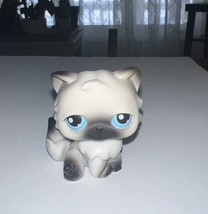 Hasbro Littlest Pet Shop #60 Persian Cat Himalayan White Black Blue Dot Eyes LPS - £9.39 GBP