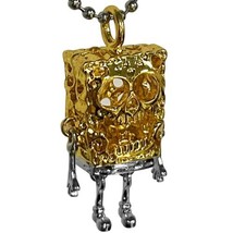 KNVSS Sponge Skull Jewelry Necklace, Gothic Square Skull bob Jewelry, 925 Silver - £11.57 GBP