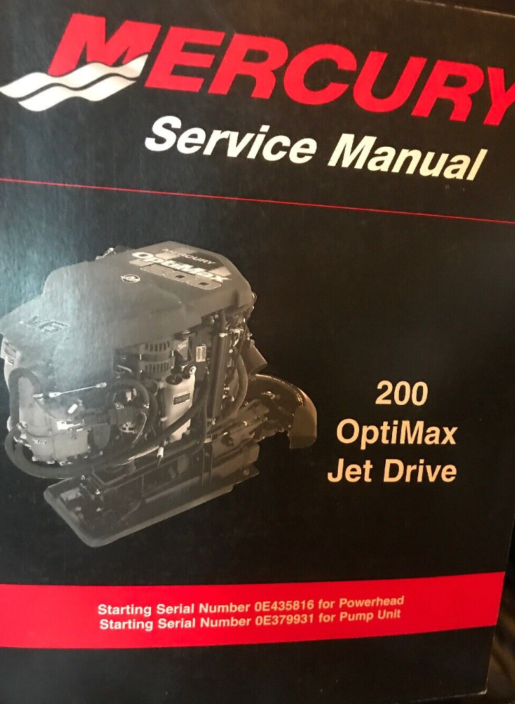 Mercury Servizio Manuale 200 Optimax Jet Guida Negozio 908M0050731