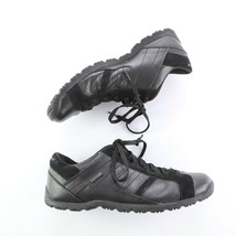 Skechers Black Leather Suede Fashion Sneakers Walking Shoes Square Toe Womens 8 - £23.60 GBP