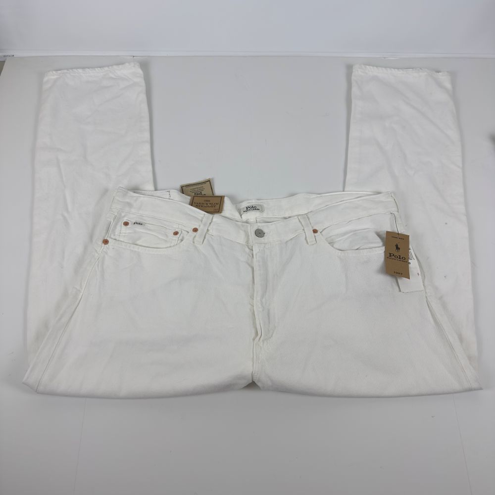 Polo Ralph Lauren Jeans Men's 40x32 Deckwash White Varick Slim Str Garment-Dyed Item image 9