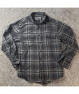 Wolverine Men’s (M) Medium Gray Black Plaid Flannel Button Up Shirt Top - $20.98 CAD