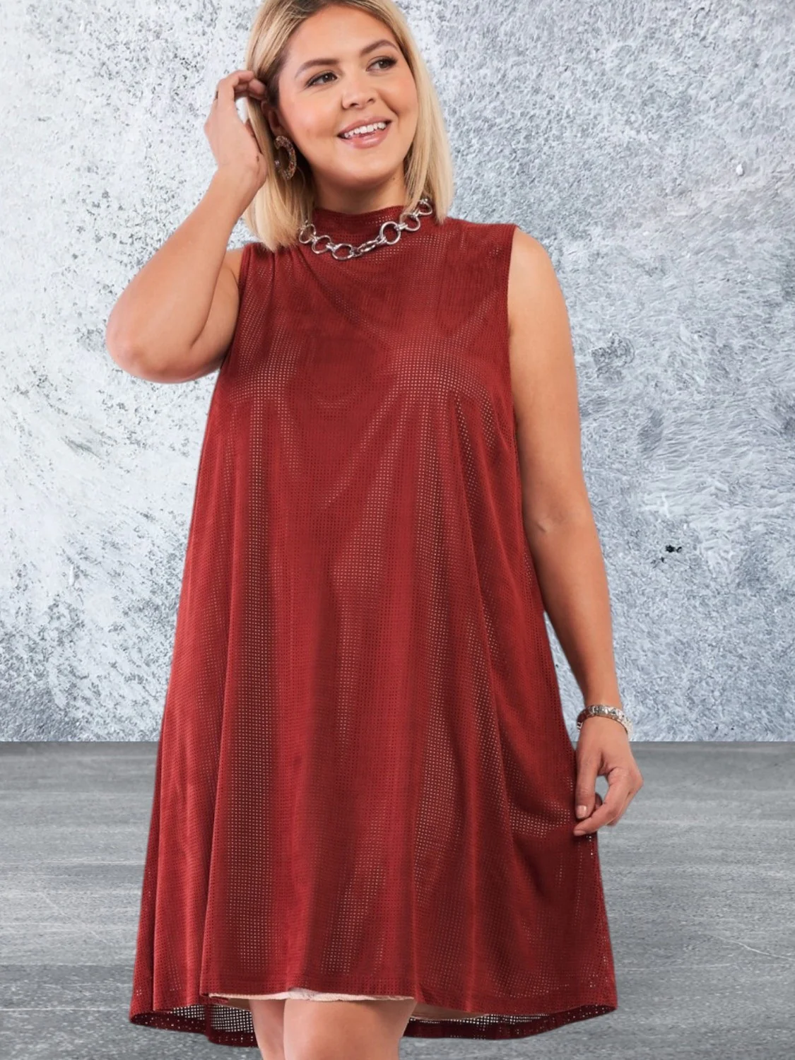 Plus Size Sleeveless Knee Length Dress - $29.99