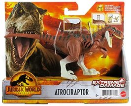Jurassic World Dominion Extreme Damage Atrociraptor Dinosaur Action Figure Black - £12.57 GBP