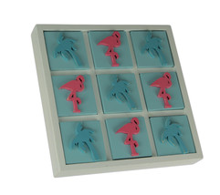 Scratch &amp; Dent Tropical Flamingo and Palm Tree Tic Tac Toe Game Board - £23.72 GBP