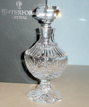 Waterford Lismore Tall Perfume Bottle Footed Clear Crystal 6&quot;H #136802 New - $124.90