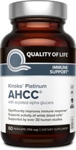 Quality Of LIFE Kinoko Platinum AHCC Supplement 750mg,60 Capsules Immune... - $25.00