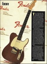 1965 Fender Mahogany Telecaster guitar history article 1992 pin-up print - £3.31 GBP