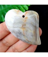 Agate Polished Stone Heart Pendant 38x35x7mm - €6,01 EUR