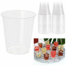 50 Ct Clear Disposable Shot Glasses Hard Plastic Cups Drinkware Party Bar 1.5Oz - £12.63 GBP