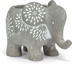Abbott Collection 27-Elmer Small Elephant Planter, Grey - $33.99