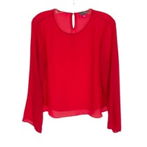 NWT Womens Size Medium Vince Camuto Red Flare Sleeve Blouse Top - $28.41