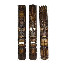 40 Inch Hand Carved Tiki Mask Wall Decor Tropical Beach Home Hanging Art - £69.91 GBP